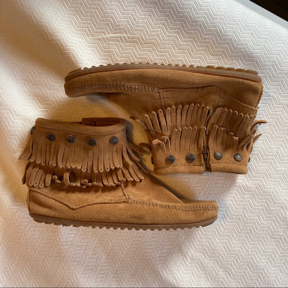 Minnetonka Moccasin Double Fringe Boots